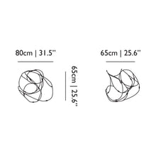 Load image into Gallery viewer, Flock of Light LED Chandelier - line drawing.