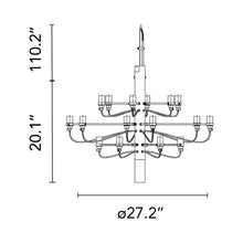 Load image into Gallery viewer, 2097/18 UL LED Chandelier - line drawing.