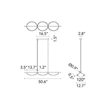 Load image into Gallery viewer, Almendra LED Linear Pendant Light - line drawing.
