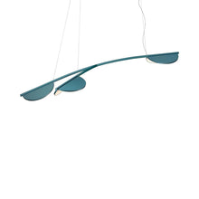 Load image into Gallery viewer, Almendra Organic LED Linear Pendant Light in Bay Blue Metallized (3-Light/Long).