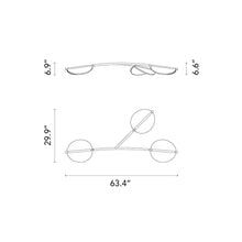 Load image into Gallery viewer, Almendra Organic LED Linear Pendant Light - line drawing.