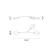 Load image into Gallery viewer, Almendra Organic LED Linear Pendant Light - line drawing.