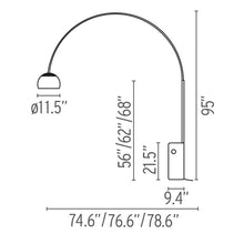 Load image into Gallery viewer, Arco Floor Lamp - line drawing.