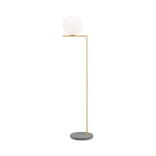 Load image into Gallery viewer, IC Lights Outdoor LED Floor Lamp in Brushed Brass/Grey Lava Stone(Large).