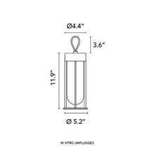 Load image into Gallery viewer, In Vitro LED Unplugged Table Lamp - line drawing.
