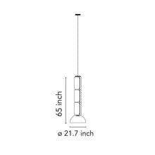 Load image into Gallery viewer, Noctambule Low Cylinder and Bowl LED Pendant Light - line drawing.