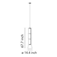 Load image into Gallery viewer, Noctambule Low Cylinder and Cone LED Pendant Light - line drawing.