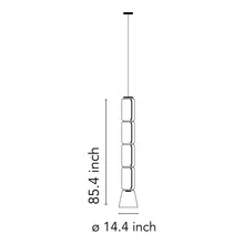 Load image into Gallery viewer, Noctambule Low Cylinder and Cone LED Pendant Light - line drawing.
