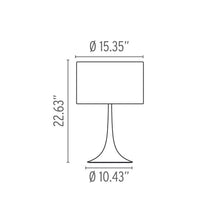 Load image into Gallery viewer, Spun Light T Table Lamp - line drawing.