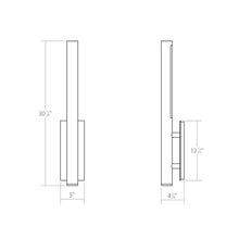 Load image into Gallery viewer, Flue™ Outdoor LED Wall Light - line drawing.