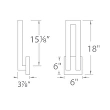 Load image into Gallery viewer, Forq Outdoor LED Wall Light - line drawing.