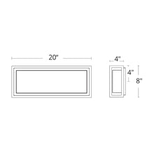 Load image into Gallery viewer, Framed Outdoor LED Wall Light - line drawing.