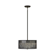 Load image into Gallery viewer, Fiona Drum Pendant Light in Black (4-Light).