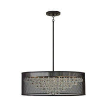 Load image into Gallery viewer, Fiona Drum Pendant Light in Black (8-Light).