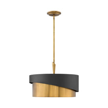 Load image into Gallery viewer, Gigi Drum Pendant Light in Heritage Brass/Satin Black (Medium).