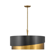 Load image into Gallery viewer, Gigi Drum Pendant Light in Heritage Brass/Satin Black (X-Large).
