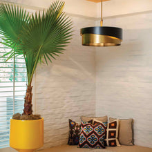 Load image into Gallery viewer, Gigi Drum Pendant Light in living room.