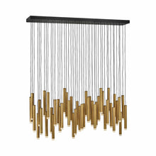 Load image into Gallery viewer, Harmony LED Linear Pendant Light in Heritage Brass.