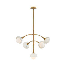 Load image into Gallery viewer, Phoebe Chandelier in Heritage Brass.