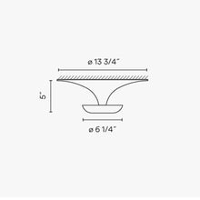 Load image into Gallery viewer, Funnel LED Flush Mount Ceiling Light - line drawing.