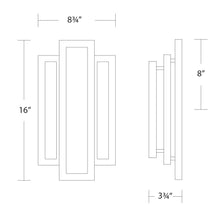 Load image into Gallery viewer, Fury LED Wall Light - line drawing.