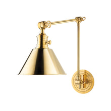 Load image into Gallery viewer, Garden City Wall Light in Vertical/Aged Brass/Aged Brass.