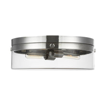 Load image into Gallery viewer, Garrett Flush Mount Ceiling Light in Large/Polished Nickel.