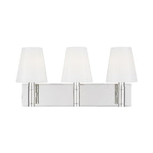 Load image into Gallery viewer, Beckham Bath Vanity Wall Light in Polished Nickel.