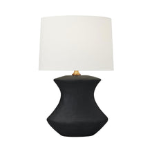 Load image into Gallery viewer, Bone LED Table Lamp in Rough Black Ceramic.