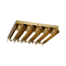 Load image into Gallery viewer, Carson Modern LED Flush Mount Ceiling Light in Burnished Brass.