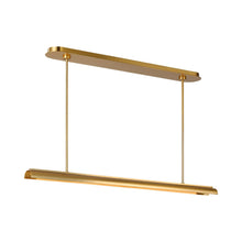 Load image into Gallery viewer, Carson Modern LED Linear Pendant Light in Burnished Brass.