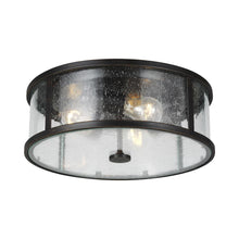 Load image into Gallery viewer, Dakota Flush Mount Ceiling Light in Clear Seeded Glass.