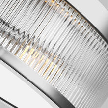 Load image into Gallery viewer, Geneva Ribbed Glass Flush Mount Ceiling Light in Detail.