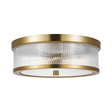 Load image into Gallery viewer, Geneva Ribbed Glass Flush Mount Ceiling Light in Detail.
