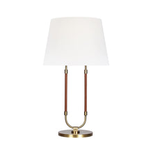 Load image into Gallery viewer, Katie LED Table Lamp in Time Worn Brass.