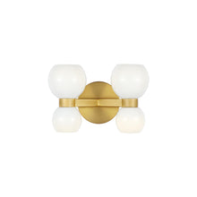 Load image into Gallery viewer, Londyn LED Vanity Wall Light in Burnished Brass (4-Light).