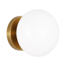 Load image into Gallery viewer, Lune LED Bath Wall Light in Burnished Brass.