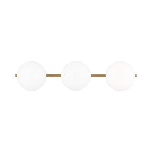 Load image into Gallery viewer, Lune LED Vanity Wall Light in Burnished Brass (3-Light).