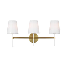Load image into Gallery viewer, Monroe Bath Vanity Light in Burnished Brass.