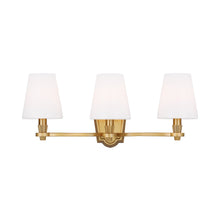 Load image into Gallery viewer, Paisley Bath Wall Light in Burnished Brass (3-Light/Short).