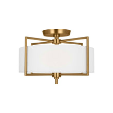 Load image into Gallery viewer, Perno Midcentury Semi Flush Mount Ceiling Light in Burnished Brass (Medium).