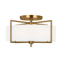 Load image into Gallery viewer, Perno Midcentury Semi Flush Mount Ceiling Light in Burnished Brass (Large).