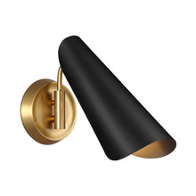 Load image into Gallery viewer, Tresa 1-Light Wall Light in Midnight Black.