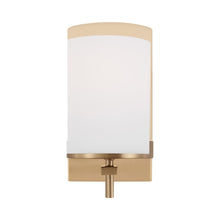 Load image into Gallery viewer, Zire Bath Wall Light in Satin Brass.