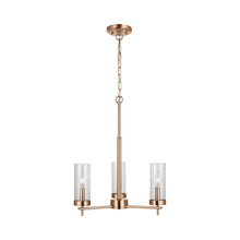 Load image into Gallery viewer, Zire Chandelier in Satin Brass (3-Light).