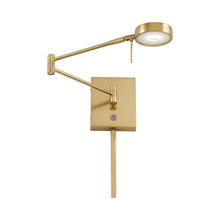 Load image into Gallery viewer, George's Reading Room P4308 LED Swing Arm Wall Light in Honey Gold.