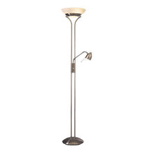 Load image into Gallery viewer, George's Reading Room Torchiere LED Floor Lamp with Reading Light in Brushed Nickel.