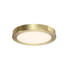 Load image into Gallery viewer, Geos LED Round Low-Profile Flush Mount Light in Small/2700K/Brushed Brass.