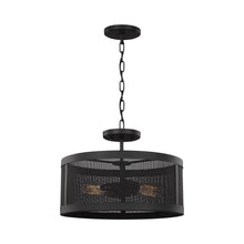 Load image into Gallery viewer, Gereon Semi-Flush Convertible Pendant Light in Black.