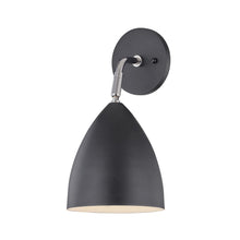 Load image into Gallery viewer, Gia Wall Light in Polished Nickel / Black.